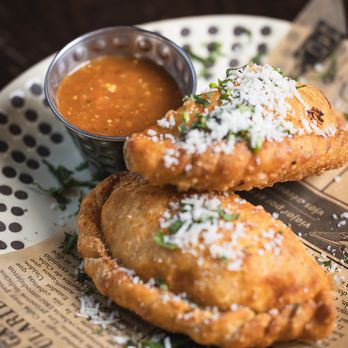 Alma Scottsdale signature dishes Empanada Con PolloPosole VerdeGreen Pork ChiliElote